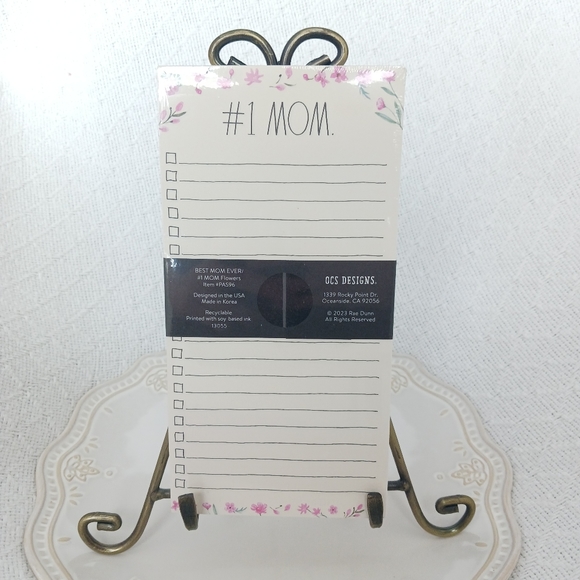 Rae Dunn Best Mom Ever/ #1 Mom Floral Notepad Set of 2 - Picture 2 of 4
